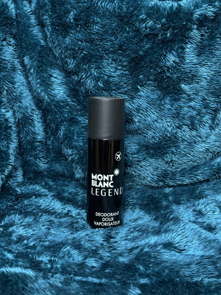 Mont Blanc Legend Deodorant Spray for men, offering a long-lasting, luxurious fragrance in sleek black packaging.