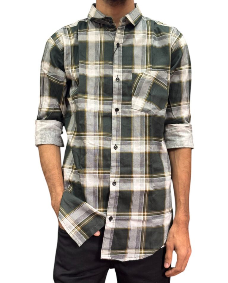Green & Yellow Full-Sleeve Shirt