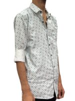 Men's Elegant White Printed Shirt