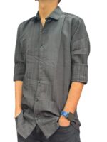 Men's Stylish Grey Striped Shirt - Casual Wear