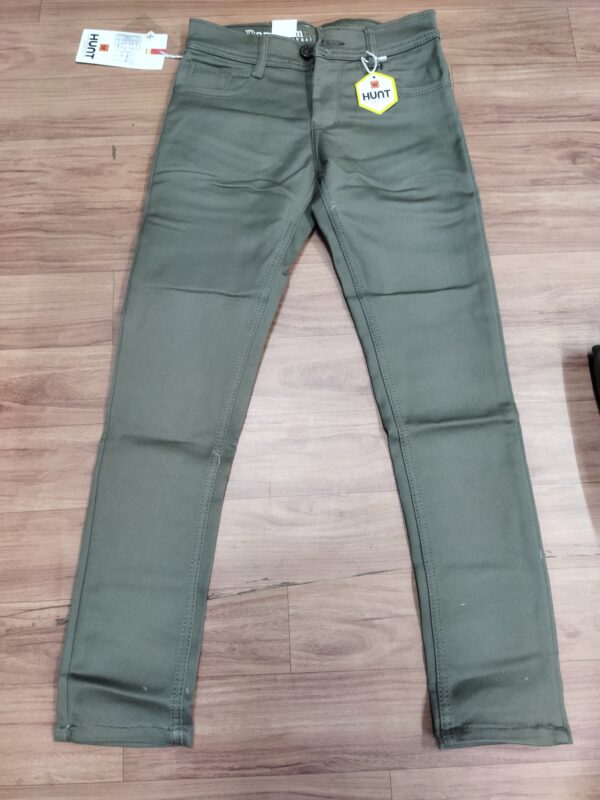 kids Hunt Olive Green Slim-Fit Trousers – Modern and Versatile