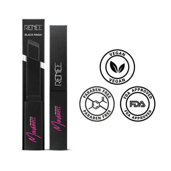 RENEE Madness pH Stick Pack of 3 – Black Magic Lipstick for Personalized Shade Transformation