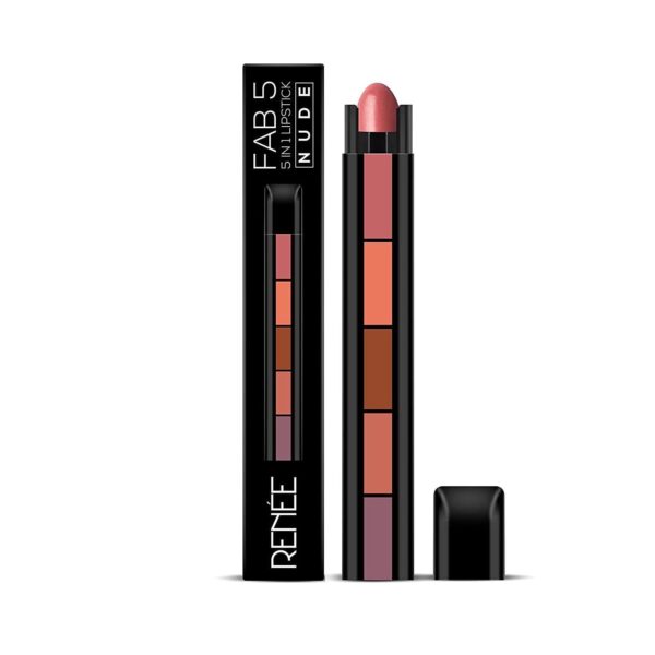 RENÉE Fab 5 in 1 Lipstick – Nude Edition | Versatile Matte Finish Multi-Lipstick
