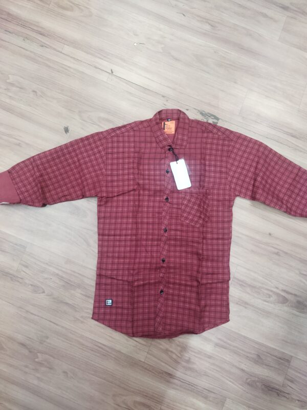 Classic kids shirt Full-Sleeve Checkered Cotton Shirt - Red