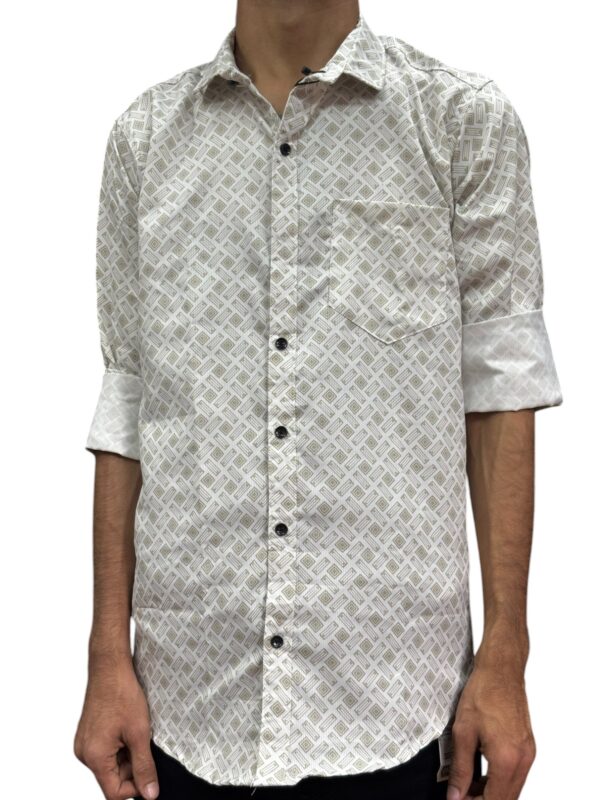 Men's Slim-Fit Geometric Printed Shirt
