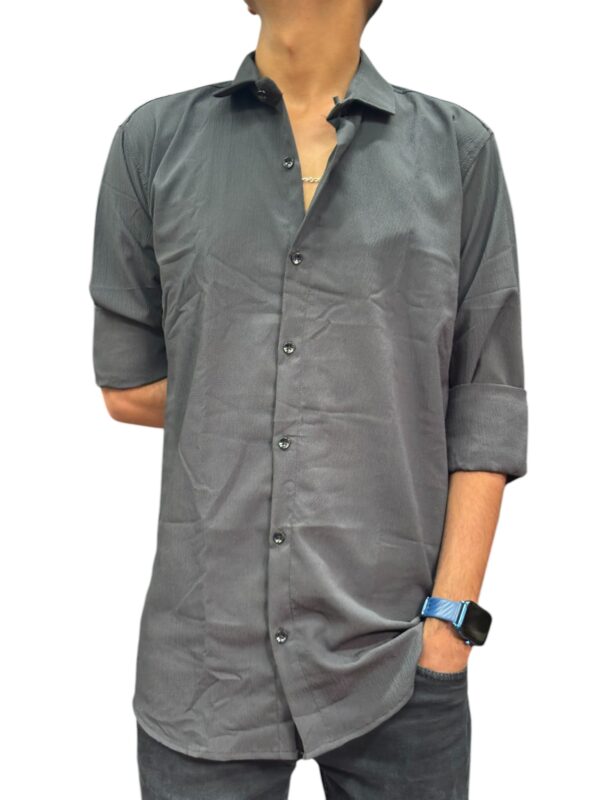 Men's Classic Grey Button-Down Shirt