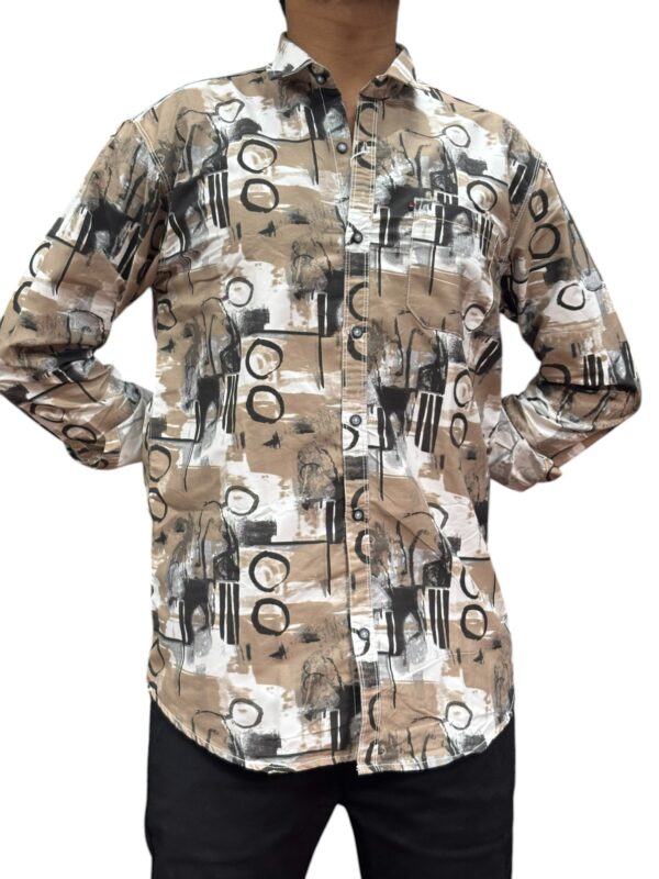 Men’s Slim Fit Abstract Printed Casual Shirt