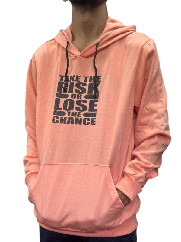 Men's Coral Hoodie with Motivational Print