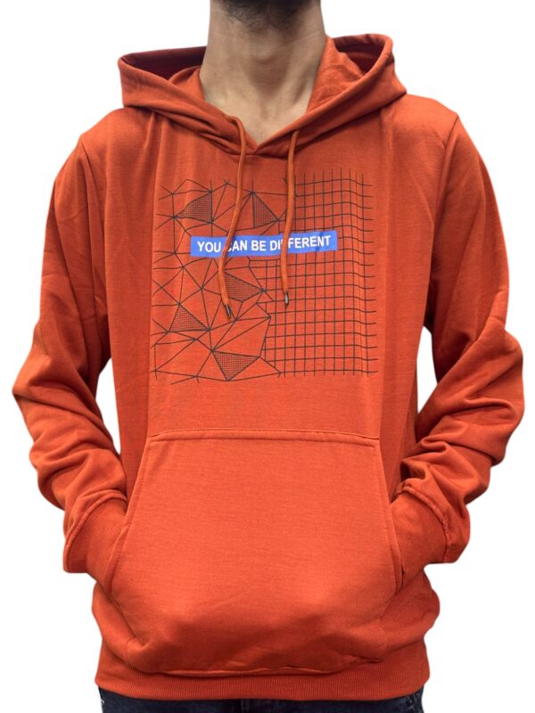 Orange Graphic Print Hoodie – "You Can Be Different"