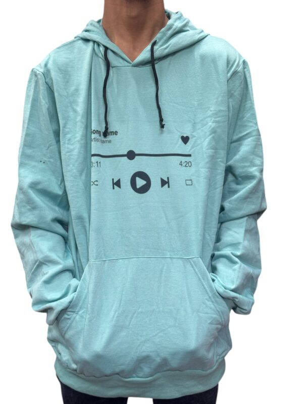 Mint Green Music Player Graphic Hoodie