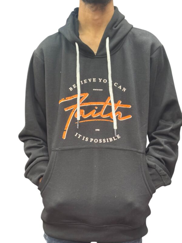 Black "Faith" Graphic Hoodie - Motivational Casual Wear
