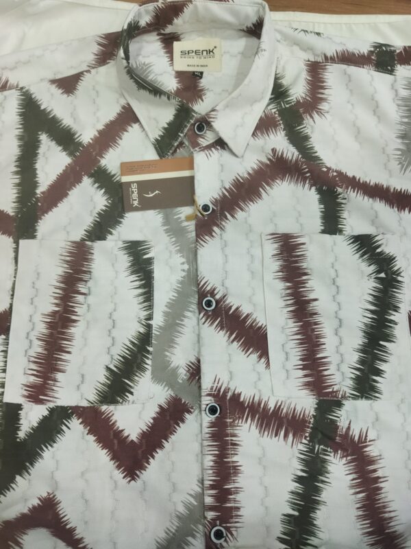 Men's Abstract Printed Casual Shirt – White Base | Spenk