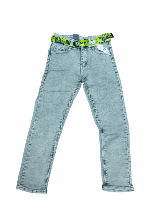 Stylish Light Blue Kids Denim Jeans with Funky Belt
