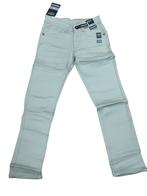 Boys' Slim Fit Light Grey Stretchable Denim Jeans
