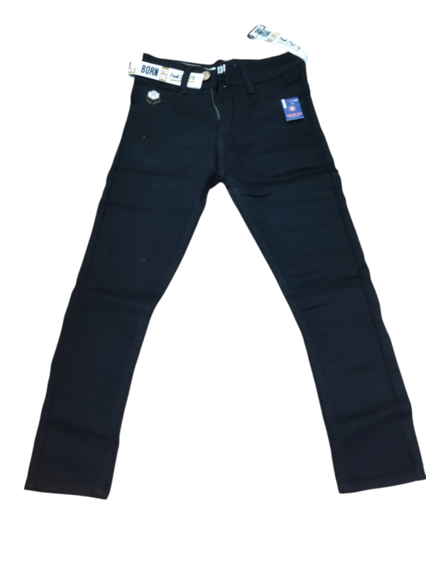 Boys' Slim Fit Black Stretchable Denim Jeans with Belt