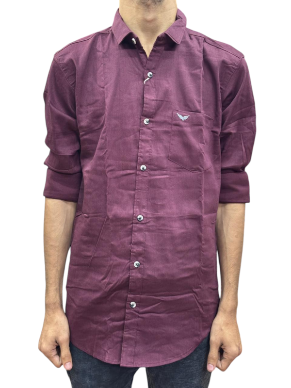 Men's Solid Maroon Casual Shirt – Slim Fit, Full Sleeves