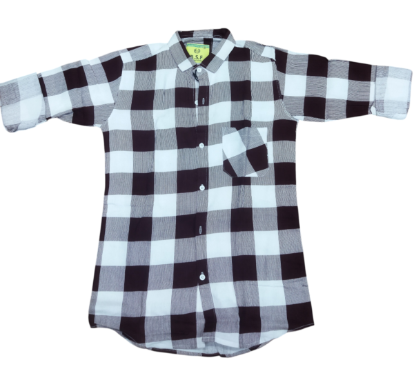 Men’s Black & White Checkered Half Sleeve Cotton Shirt | Classic Casual Shirt