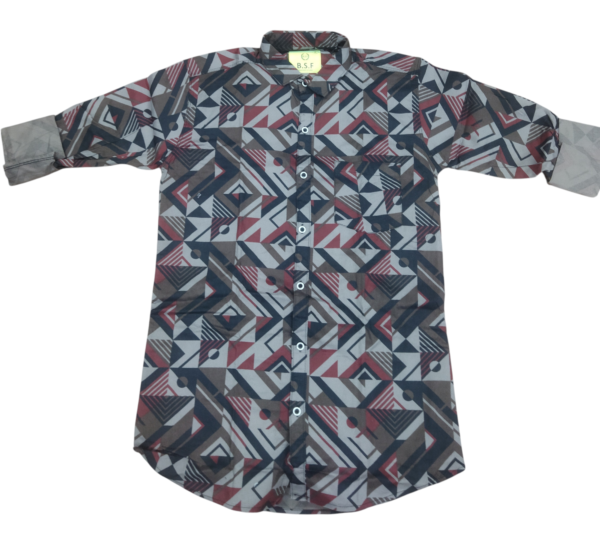 Men’s Multicolor Geometric Print Casual Shirt