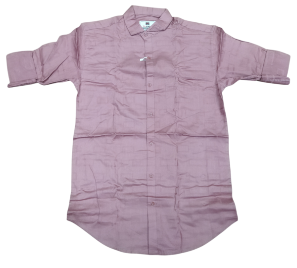 Men’s Dusty Pink Mandarin Collar Casual Shirt