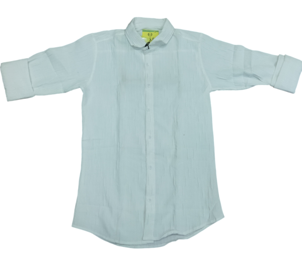 Men’s White Casual Cotton Shirt – Full Sleeves Lightweight Button-Down