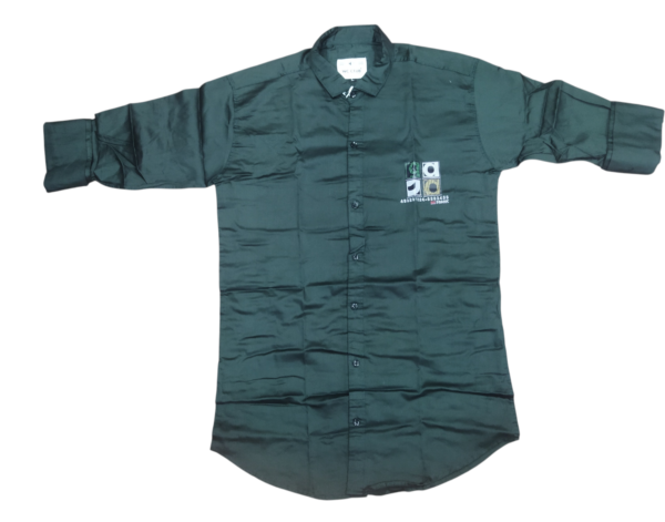 Men’s Dark Green Casual Slim Fit Shirt – Full Sleeves, Classic Button-Down