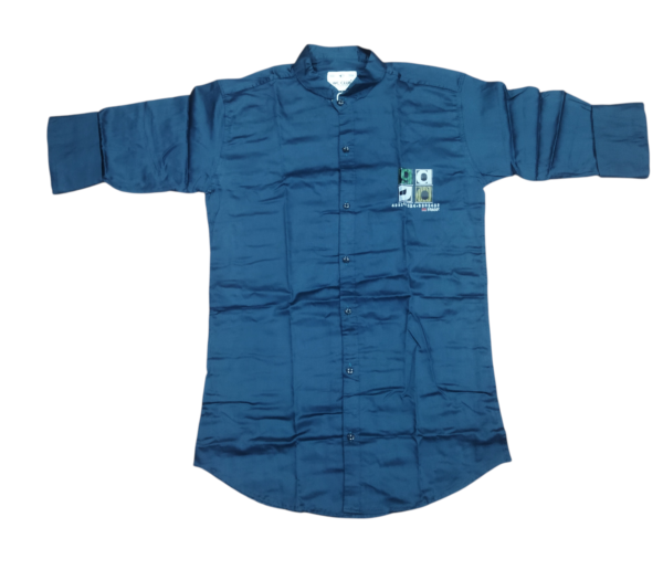 Men’s Deep Blue Slim Fit Cotton Casual Shirt