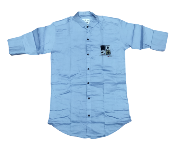 Men’s Sky Blue Slim Fit Cotton Casual Shirt
