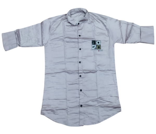 Men’s Light Grey Slim Fit Casual Cotton Shirt