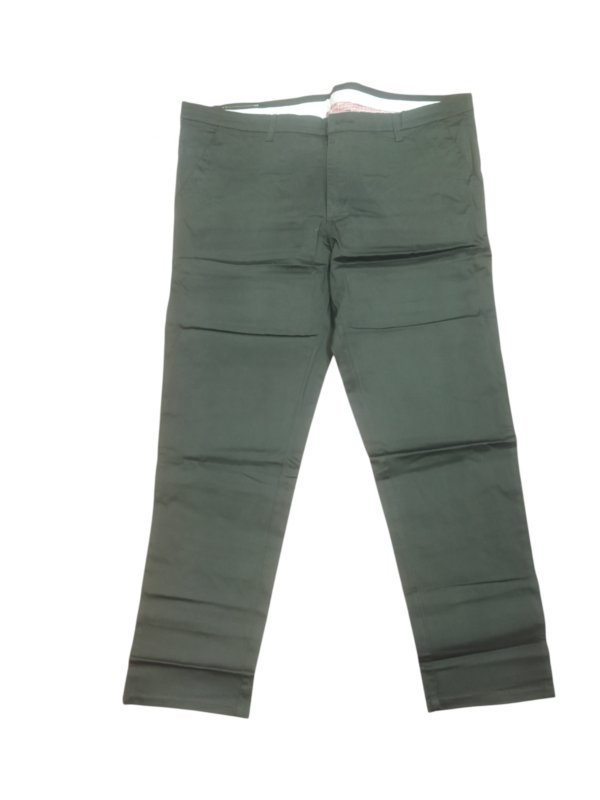 Men’s Olive Green Slim Fit Stretch Cotton Trousers