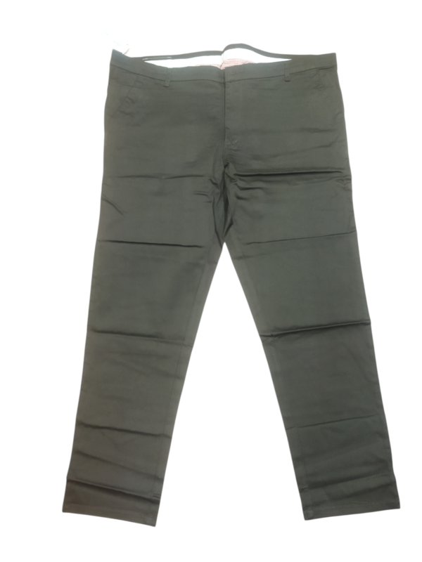 Men’s Olive Green Slim Fit Stretch Cotton Trousers