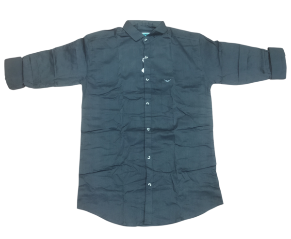Men’s Charcoal Black Cotton Shirt | Full Sleeve | Classic Fit for Formal & Casual Wear