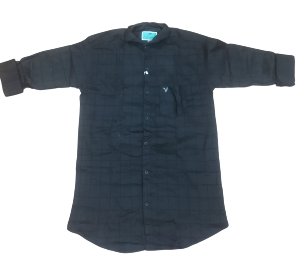 Men’s Black Checkered Full Sleeve Cotton Blend Casual Shirt with Chest Pocket