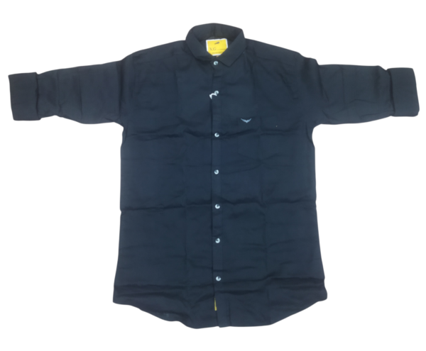 Men’s Solid Black Full Sleeve Cotton Blend Casual Shirt with Chest Pocket