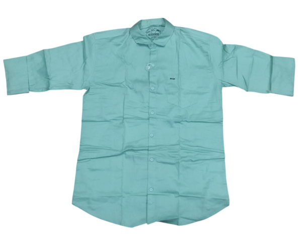 Men’s Light Aqua Mandarin Collar Full Sleeve Casual Shirt